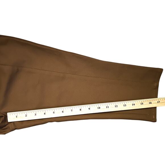 NWT Flamingals Cut Out Mid-Rise Skinny Capri Brown Pants Women's M 29X17 - Picture 5 of 8